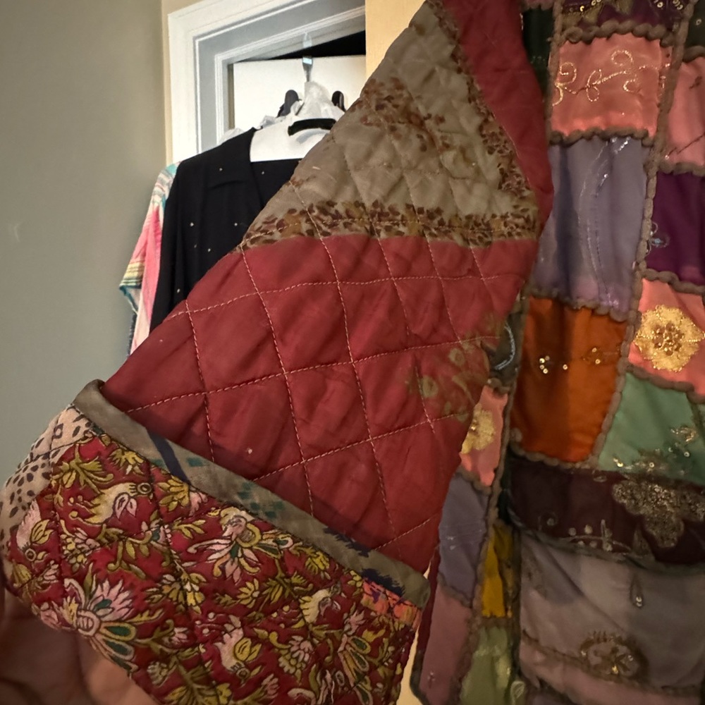 Quilted Multi Colored Jacket With Sequins - image 3